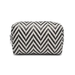 Make-up Bags & Pouches^Urban Expressions Chevron Chic Cosmetic Pouch BlackWhite
