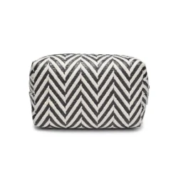 Make-up Bags & Pouches^Urban Expressions Chevron Chic Cosmetic Pouch BlackWhite