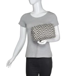Make-up Bags & Pouches^Urban Expressions Chevron Chic Cosmetic Pouch BlackWhite
