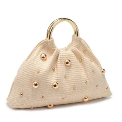 Clutches^Urban Expressions Harper - Straw Studded Evening Bag