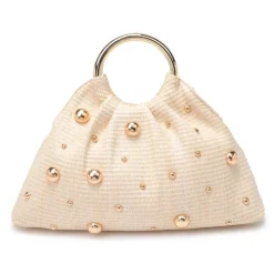 Clutches^Urban Expressions Harper - Straw Studded Evening Bag