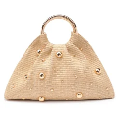 Clutches^Urban Expressions Harper - Straw Studded Evening Bag