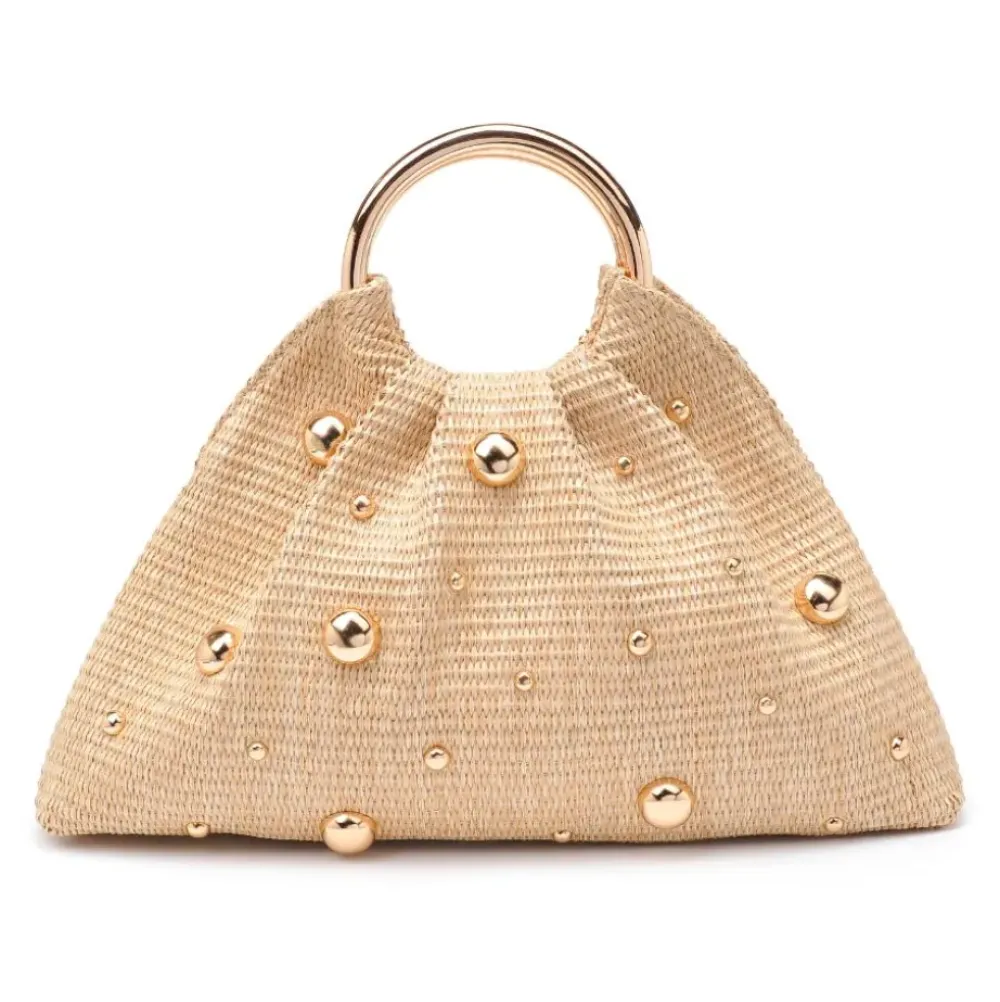 Clutches^Urban Expressions Harper - Straw Studded Evening Bag