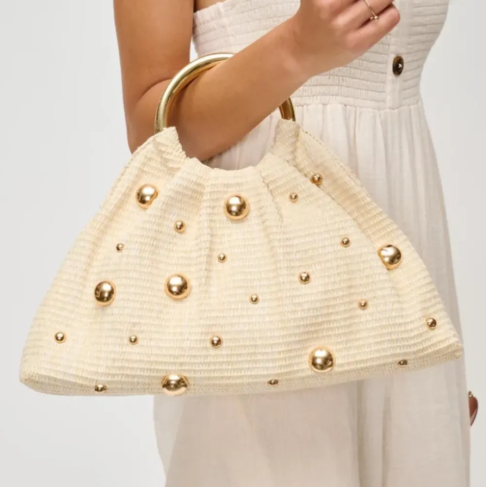 Clutches^Urban Expressions Harper - Straw Studded Evening Bag