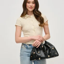 Clutches^Urban Expressions Harper - Studded Clutch Black