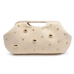 Clutches^Urban Expressions Mallory - Studded Clutch Ivory