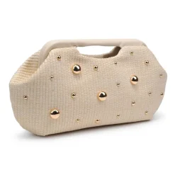 Clutches^Urban Expressions Mallory - Studded Clutch Ivory