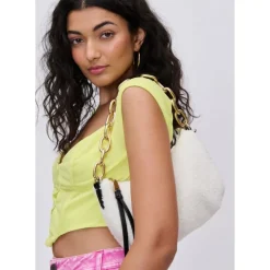 Shoulder Bags|Hobo^Urban Expressions Mesa - Sherpa Crossbody IvoryBlack
