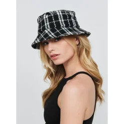 Hats^Urban Expressions Plaid Bucket Hat Bucket Hat BlackWhite